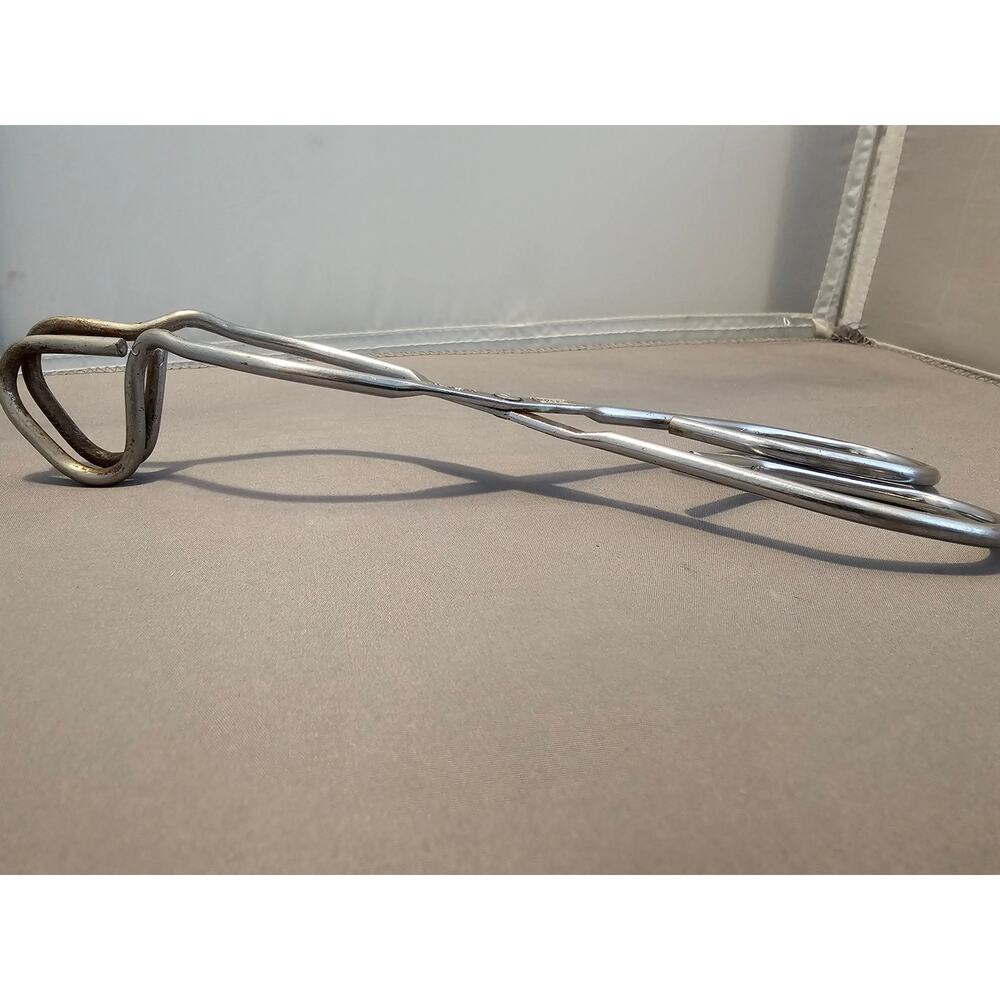 Vintage Ekco 8" (inch) Angled Stainless Steel Tongs - USA